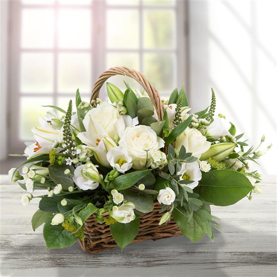 White Basket Arrangement